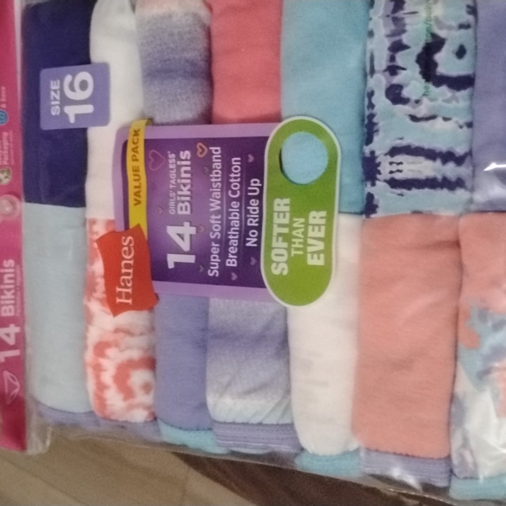 Hanes Girls' Bikini Pack - Blue, Pink, White